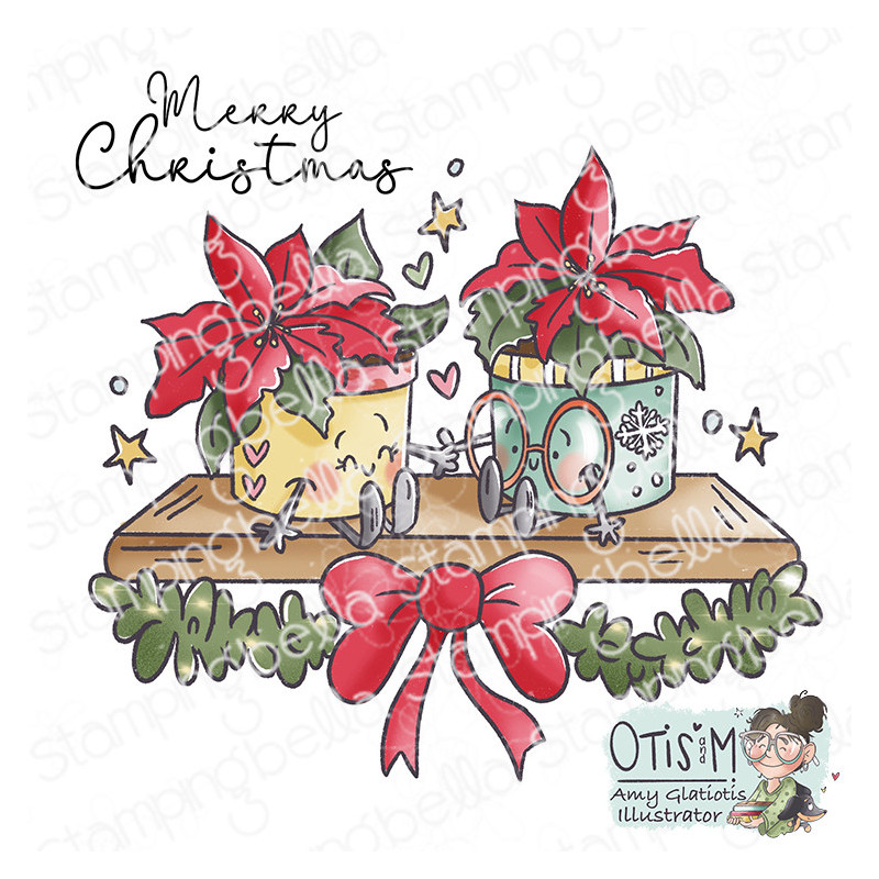 Stamping Bella SPEC-TACULAR POINSETTIA PAIR Stamp