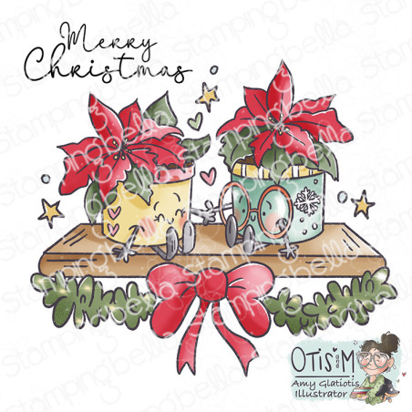 Stamping Bella SPEC-TACULAR POINSETTIA PAIR Stamp