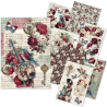 Ciao Bella BOHEMIAN BURGUNDY A5 Rice Paper Mixed 8fogli