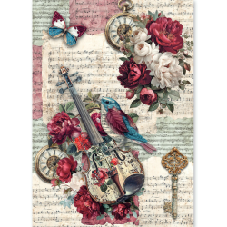 Ciao Bella BOHEMIAN BURGUNDY A5 Rice Paper Mixed 8fogli