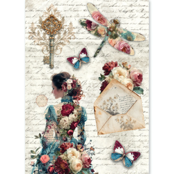 Ciao Bella BOHEMIAN BURGUNDY A5 Rice Paper Mixed 8fogli
