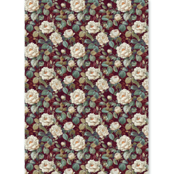 Ciao Bella BOHEMIAN BURGUNDY A5 Rice Paper Mixed 8fogli