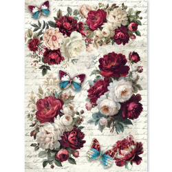 Ciao Bella BOHEMIAN BURGUNDY A5 Rice Paper Mixed 8fogli