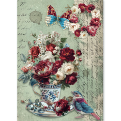 Ciao Bella BOHEMIAN BURGUNDY A5 Rice Paper Mixed 8fogli