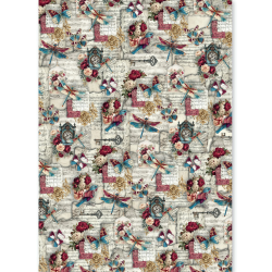 Ciao Bella BOHEMIAN BURGUNDY A5 Rice Paper Mixed 8fogli