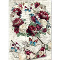 Ciao Bella BOHEMIAN BURGUNDY A5 Rice Paper Mixed 8fogli