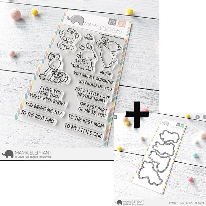 Mama Elephant FAMILY TIME SET Clear Stamp + CUTS