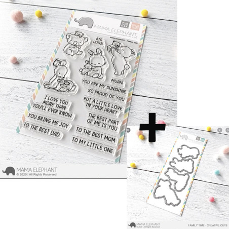 Mama Elephant FAMILY TIME SET Clear Stamp + CUTS