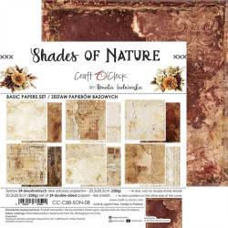 Craft o' Clock Shades Of Nature Paper COLLECTION and BASIC designs Set 20x20cm 24fg
