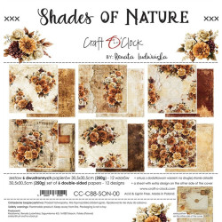 Craft o' Clock Shades Of Nature Paper Collection Set 30x30cm 6fg