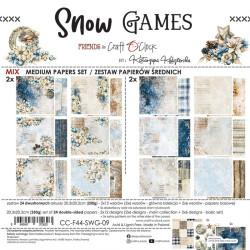 Craft o' Clock Snow Game Paper COLLECTION and BASIC designs Set 20x20cm 24fg