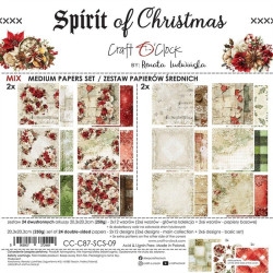 Craft o' Clock Spirit Of Christmas Paper COLLECTION and BASIC designs Set 20x20cm 24fg