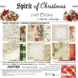 Craft o' Clock Spirit Of Christmas Paper COLLECTION and BASIC designs Set 20x20cm 24fg