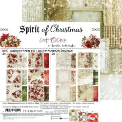 Craft o' Clock Spirit Of Christmas Paper COLLECTION and BASIC designs Set 20x20cm 24fg