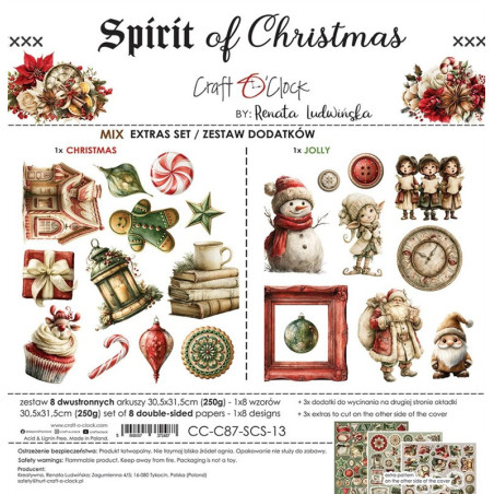 Craft o' Clock Spirit Of Christmas Extras to Cut MIX 30,5x31,5cm