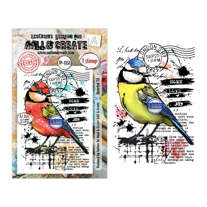 AALL & Create Stamp Set A7 1351 Hearted Tit