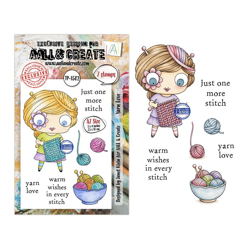 AALL & Create Stamp Set A7 1502 Yarn Love