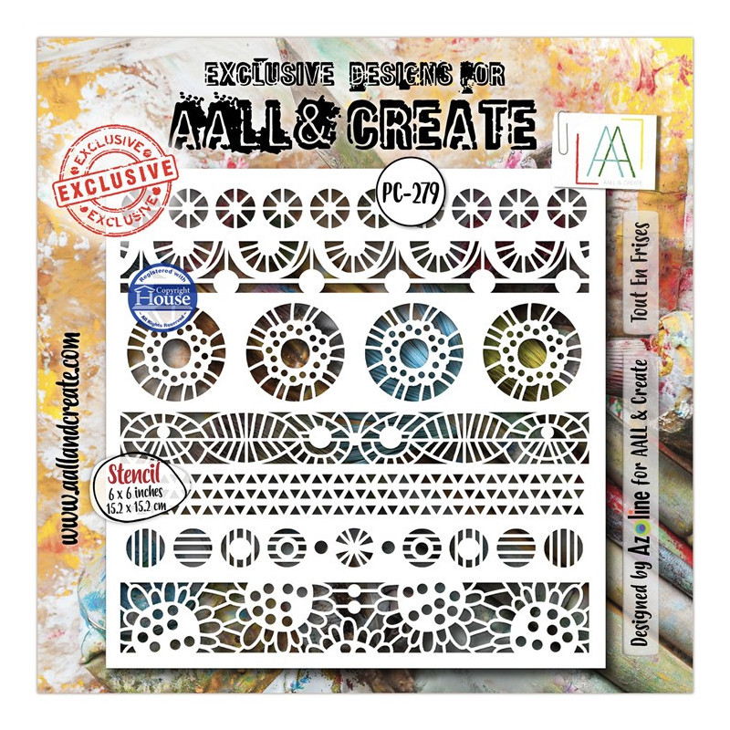 AALL & Create Stencil 279 Tout En Frises