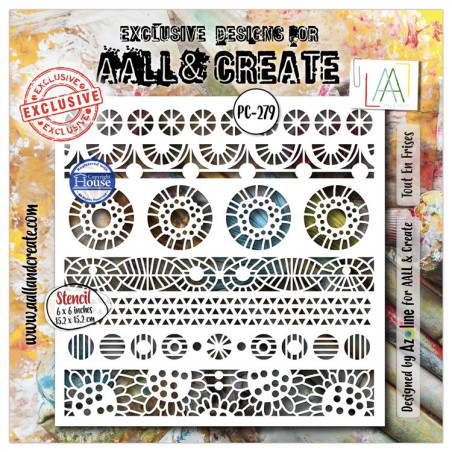 AALL & Create Stencil 279 Tout En Frises