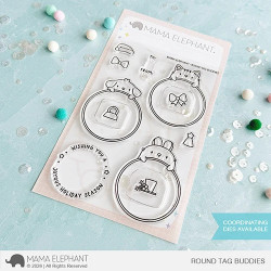 ama Elephant ROUND TAG BUDDIES SET Clear Stamp + CUTS