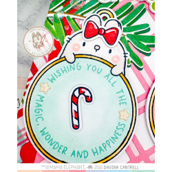 ama Elephant ROUND TAG BUDDIES SET Clear Stamp + CUTS