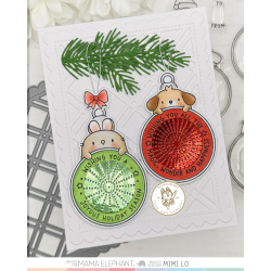 ama Elephant ROUND TAG BUDDIES SET Clear Stamp + CUTS