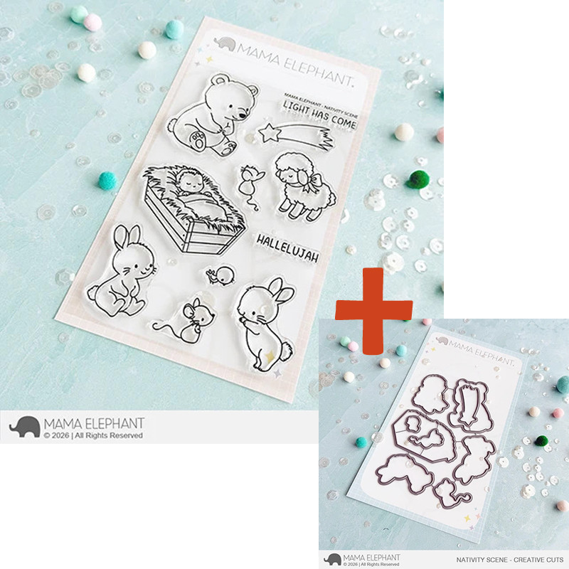 Mama Elephant NATIVITY SCENE SET Clear Stamp + CUTS
