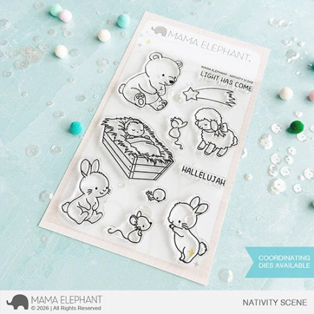 Mama Elephant NATIVITY SCENE Clear Stamp