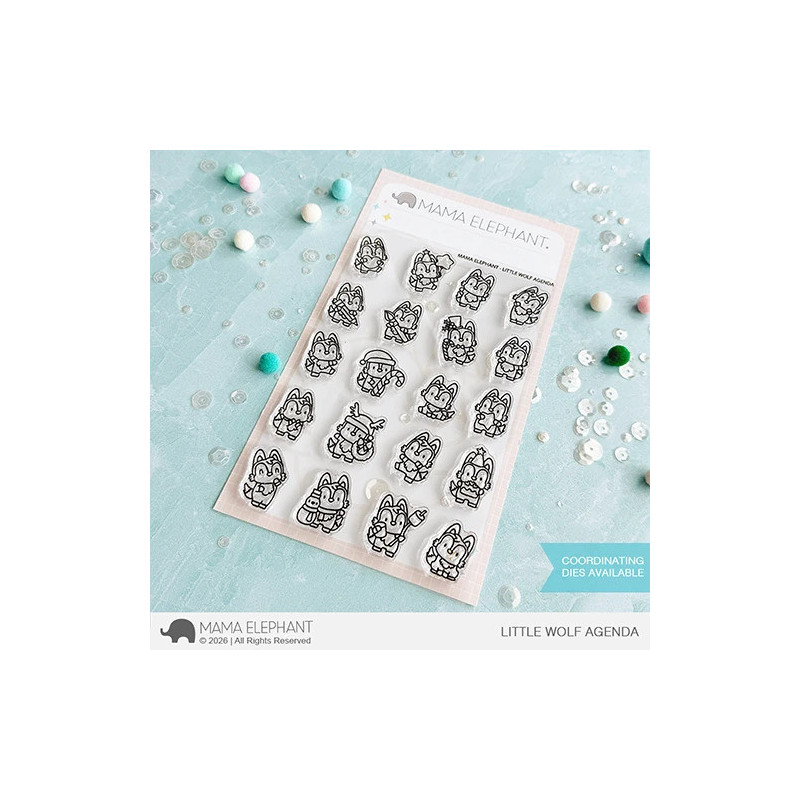 Mama Elephant LITTLE WOLF AGENDA Clear Stamp