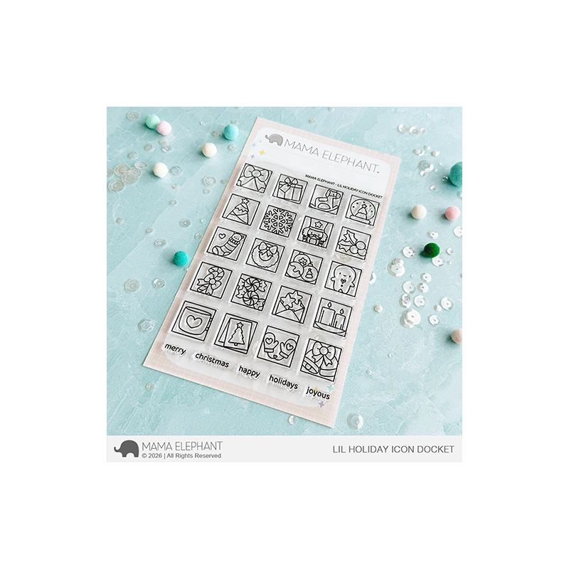 Mama Elephant LIL HOLIDAY ICON DOCKET Clear Stamp