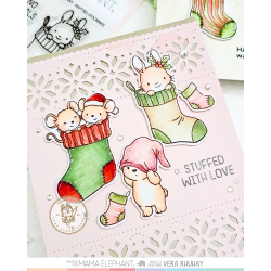 Mama Elephant KNITTED STOCKINGS SET Clear Stamp + CUTS