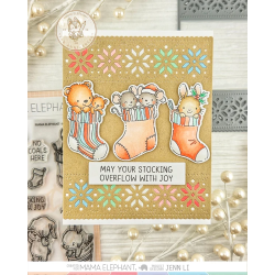 Mama Elephant KNITTED STOCKINGS SET Clear Stamp + CUTS