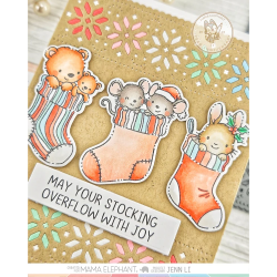 Mama Elephant KNITTED STOCKINGS SET Clear Stamp + CUTS