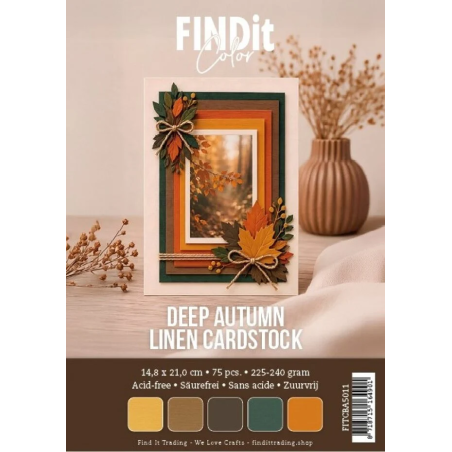 Linen Cardstock A5 Deep Autumn 75 FOGLI