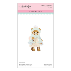 Spellbinders Christmas Blush Etched Dies Bundled Up Winter Bear by Frank Garcia