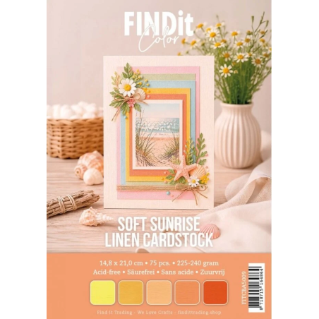 Linen Cardstock A5 Soft Sunrise 75 FOGLI