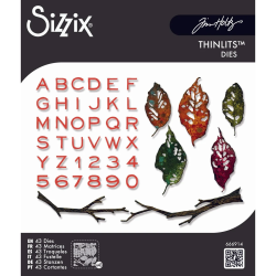 Thinlits Die Vault Leaves + Sticks (43pcs) by Tim Holtz
