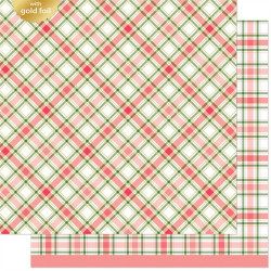 LAWN FAWN Let It Shine Holiday Plaids Paper Pack 30x30m CON FOIL ORO