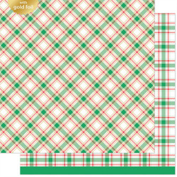 LAWN FAWN Let It Shine Holiday Plaids Paper Pack 30x30m CON FOIL ORO