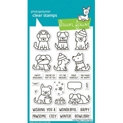 LAWN FAWN Cozy Dogs SET timbro+fustelle