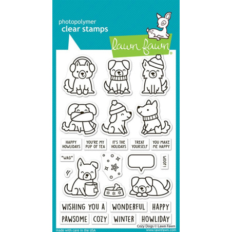 LAWN FAWN Cozy Dogs Clear Stamps