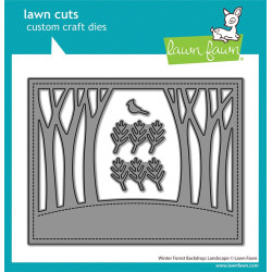 LAWN FAWN Winter Forest Backdrop: Landscape
