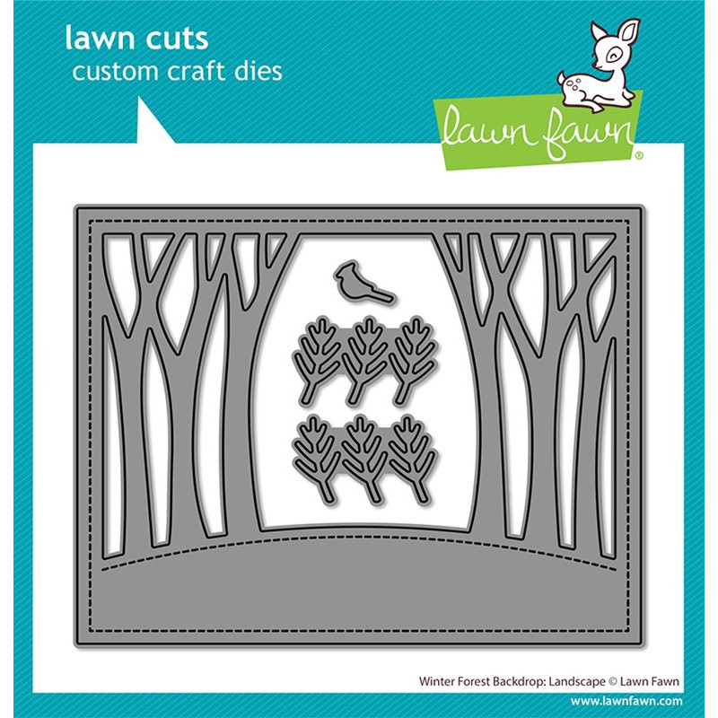 LAWN FAWN Winter Forest Backdrop: Landscape
