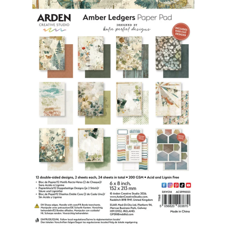 ARDEN Creative Studio Amber Ledgers Paper Pad 15x20cm by Katie Pertiet