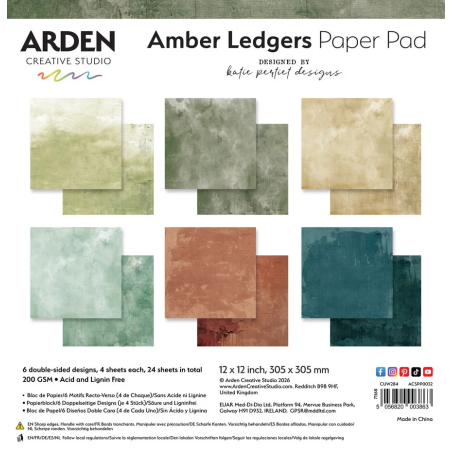 ARDEN Creative Studio Amber Ledgers SOLIDS Paper Pad 30x30cm by Katie Pertiet