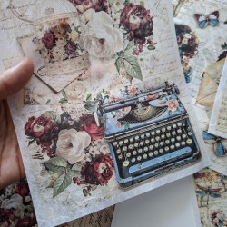 Ciao Bella BOHEMIAN BURGUNDY A5 Rice Paper Mixed 8fogli