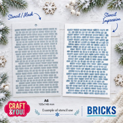 Craft&You Bricks A6 Stencil