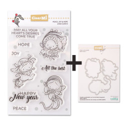 SET TIMBRI 2546-CLEM-D + Fustelle Cut-Mi 88475-CML-C Peace, Joy & Hope