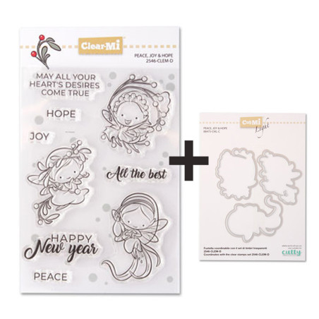 SET TIMBRI 2546-CLEM-D + Fustelle Cut-Mi 88475-CML-C Peace, Joy & Hope