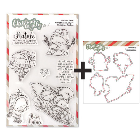 SET TIMBRO 2587-CLEM-E + Fustelle Cut-Mi 88546-CML-D Christmas in July 1